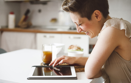 Lady on ipad