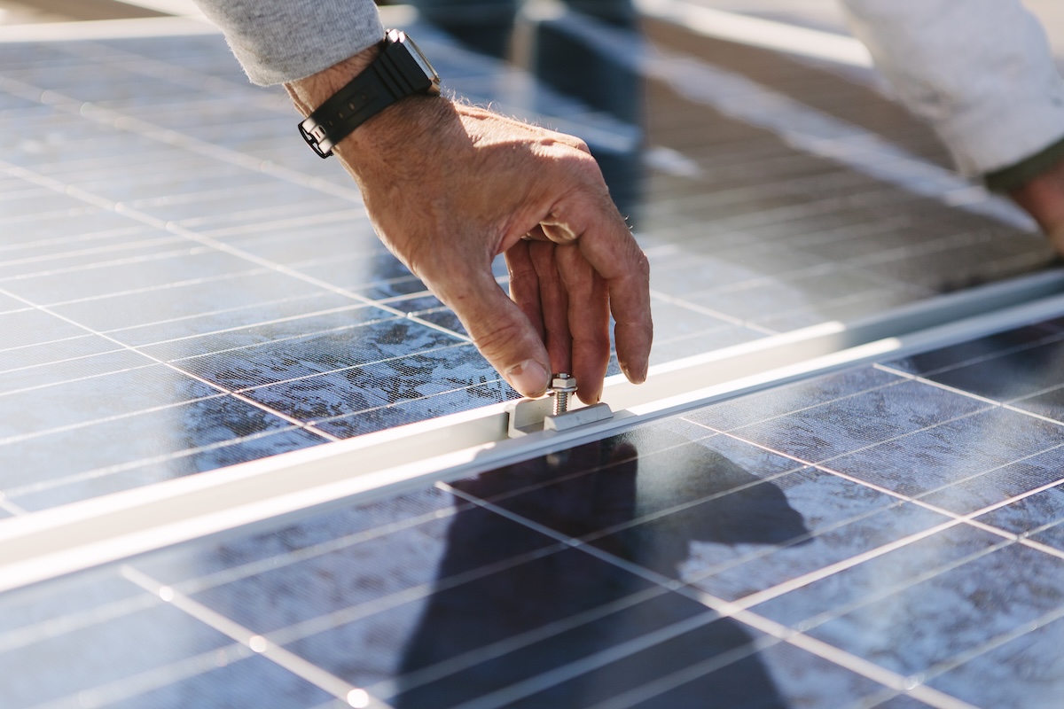 Solar panels with hand